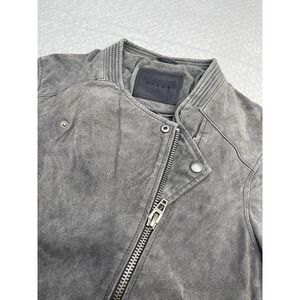 BLANKNYC Women's "No Limit" Genuine Suede‎ Leather Moto Jacket Gray  Sz Small